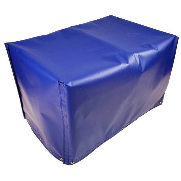 Custom 4-Sided Box Shaped Tarp Cover with Tail Flap - 18oz Vinyl Coated Polyester