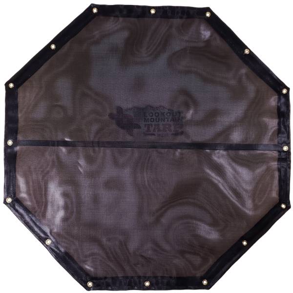 Custom Octagon Shaped Tarp Cover - 7.5oz Closed Mesh 95% Solid Black