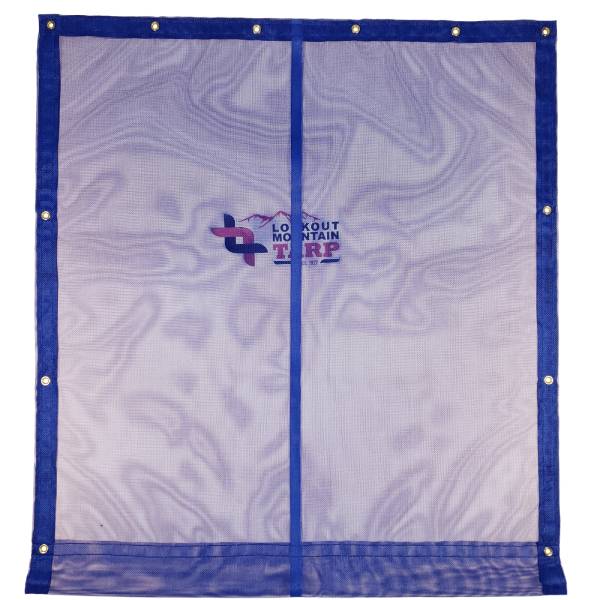 Custom Industrial Curtain Divider Tarp Cover - 11oz Vinyl Coated Mesh 55% Solid
