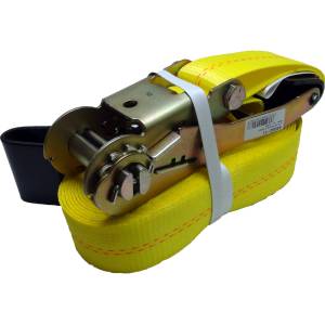 45982-11 Ancra 2" x 30' Yellow Ratchet Strap with Flat Hooks