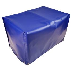 Custom 4-Sided Box Shaped Tarp Cover with Tail Flap - 18oz Vinyl Coated Polyester