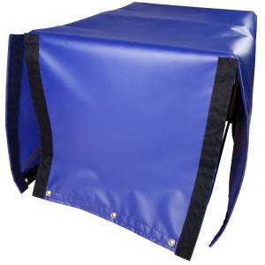 Custom 4-Sided Box Shaped Tarp Cover with Tail Flap - 18oz Vinyl Coated Polyester