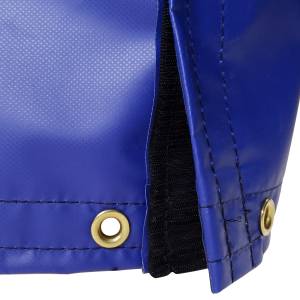 Custom 4-Sided Box Shaped Tarp Cover with Tail Flap - 18oz Vinyl Coated Polyester