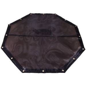 Custom Octagon Shaped Tarp Cover - 7.5oz Closed Mesh 95% Solid Black