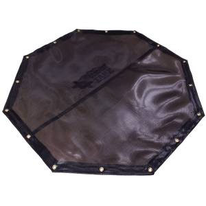 Custom Octagon Shaped Tarp Cover - 7.5oz Closed Mesh 95% Solid Black