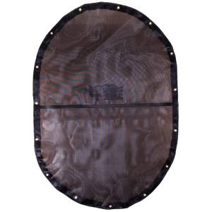 Custom Oval Shaped Tarp Cover - 7.5oz Closed Mesh 95% Solid Black
