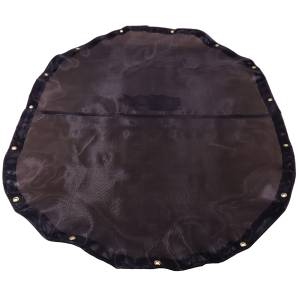 Custom Oval Shaped Tarp Cover - 7.5oz Closed Mesh 95% Solid Black