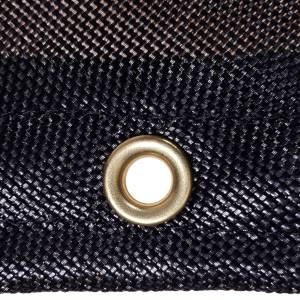 Custom Oval Shaped Tarp Cover - 7.5oz Closed Mesh 95% Solid Black