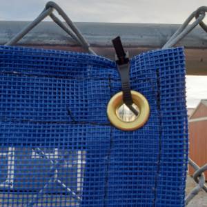 Custom Privacy Screen Fence Windscreen Tarp Cover - 11oz Vinyl Coated Mesh 55% Solid