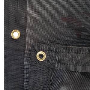 Custom Privacy Screen Fence Windscreen Tarp Cover - 7.5oz Closed Mesh 95% Solid Black
