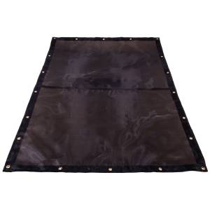 Custom Rectangle Shaped Tarp Cover - 7.5oz Closed Mesh 95% Solid Black