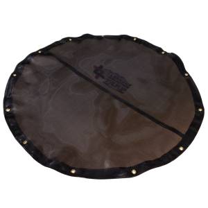 Custom Round Shaped Tarp Cover - 7.5oz Closed Mesh 95% Solid Black