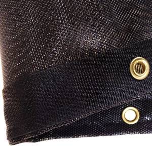 Custom Round Shaped Tarp Cover - 7.5oz Closed Mesh 95% Solid Black