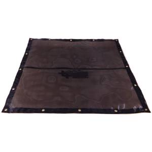 Custom Square Shaped Tarp Cover - 7.5oz Closed Mesh 95% Solid Black