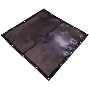 Custom Square Shaped Tarp Cover - 7.5oz Closed Mesh 95% Solid Black