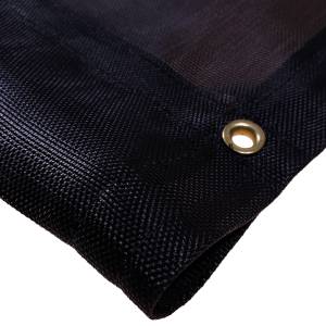 Custom Industrial Curtain Divider Tarp Cover - 7.5oz Closed Mesh 95% Solid Black