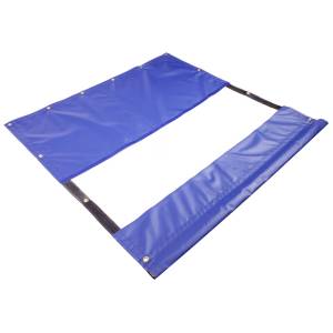Custom Industrial Curtain Divider Tarp Cover - 18oz Vinyl with 52" Clear Window