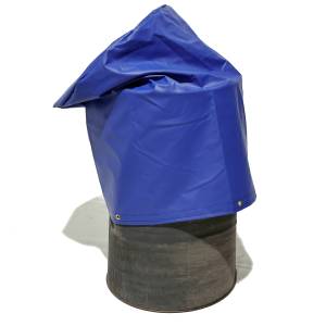 Custom Fitted Steel Drum Barrel Tarp Cover - 18oz Vinyl Coated Polyester