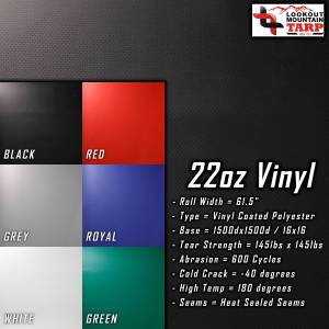 Lookout Mountain Tarp - 22oz Solid Vinyl Coated Polyester - Sample 4" x 6" - Image 2