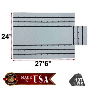 24' x 27'6" Vinyl Lumber Tarp with Flap for Flatbed Truck and Trailer - 8' Drop