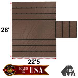 28' x 22'5" Vinyl Lumber Tarp for Stepdeck or Drop Deck Trailer - 10' Drop
