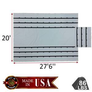 20' x 27'6" Vinyl Lumber Tarp with Flap for Flatbed Truck and Trailer - 6' Drop