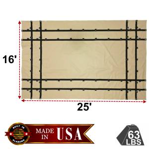 16' x 25' Vinyl Steel Tarp with D-Rings for Flatbed Truck and Trailer - 4' Drop