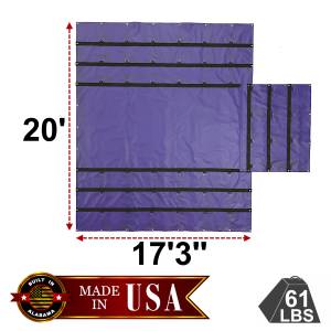 20' x 17'3" Vinyl Lumber Tarp with Flap for Flatbed Truck and Trailer - 6' Drop