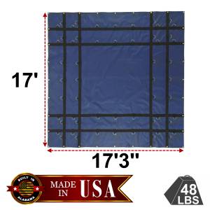 17' x 17' Square Coil Tarp with D-Rings for Flatbed Truck and Trailer