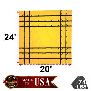 24' x 20' Vinyl Center Lumber Tarp for Flatbed Truck and Trailer - 8' Drop