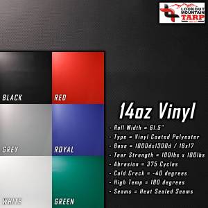 Lookout Mountain Tarp - 14oz Solid Vinyl Coated Polyester - Fabric Price/ft. - Image 2